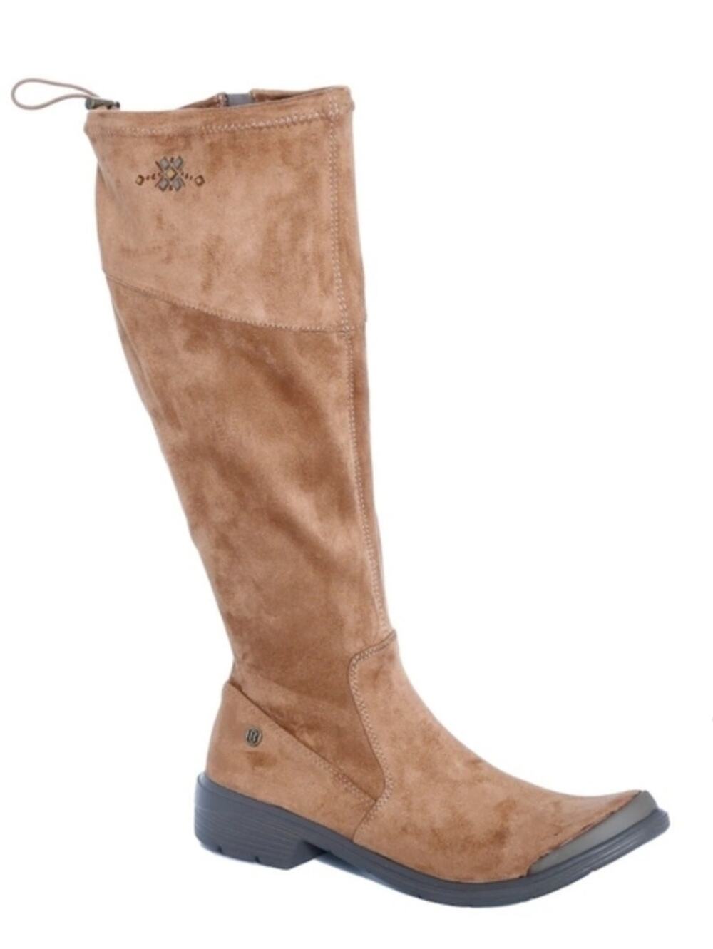 Bzees Boomerang Toffee Microfiber Fabric Knee High Zip Comfort Boots Women's 9